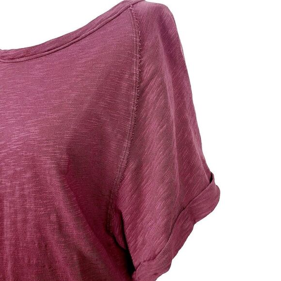 Saturday Sunday Anthropologie Top XS Burgundy‎ Red Flare Sleeve Boho Tee Shirt - Picture 4 of 9
